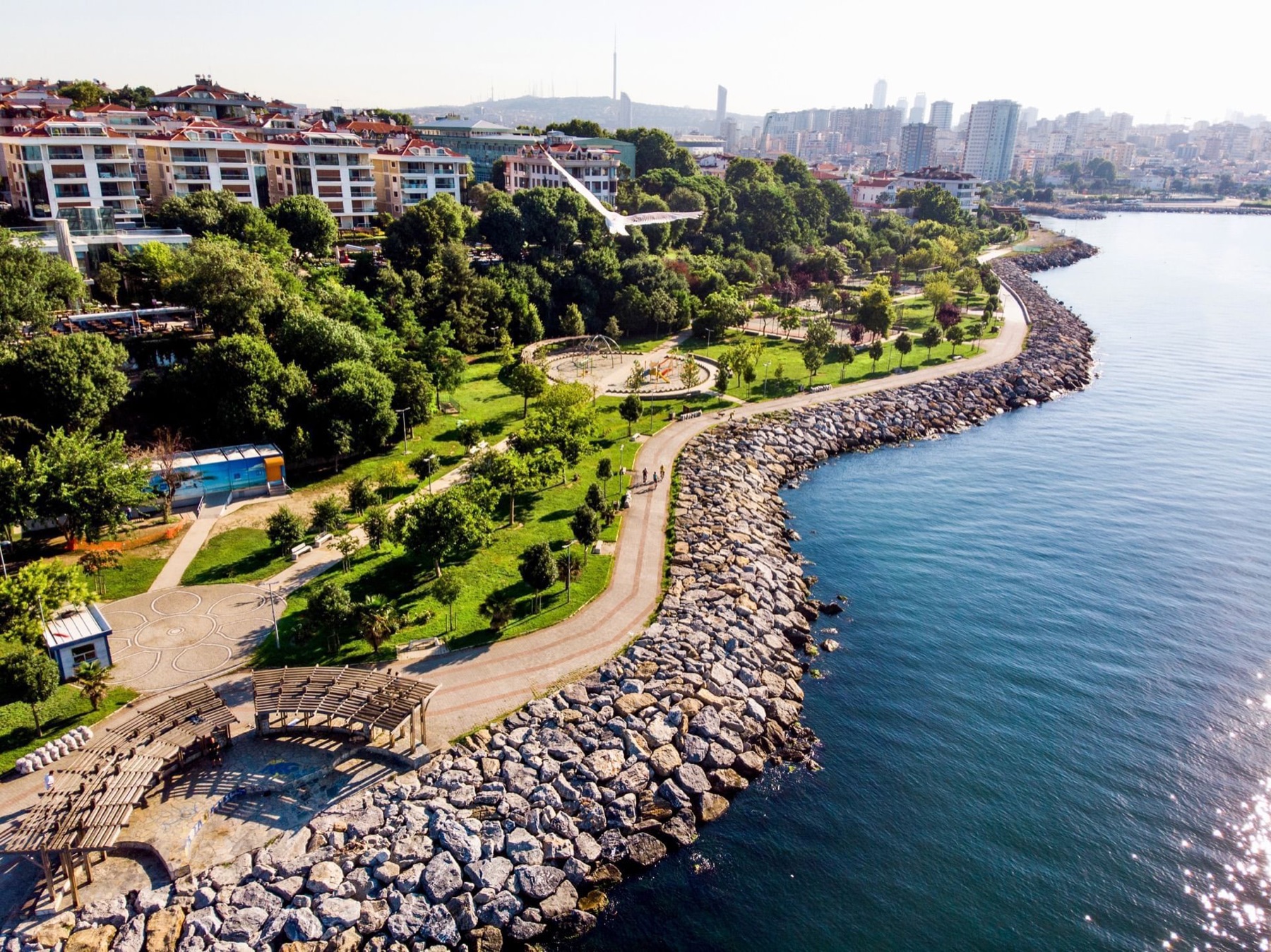 İstanbul, Caddebostan sahili — kuşbakışı